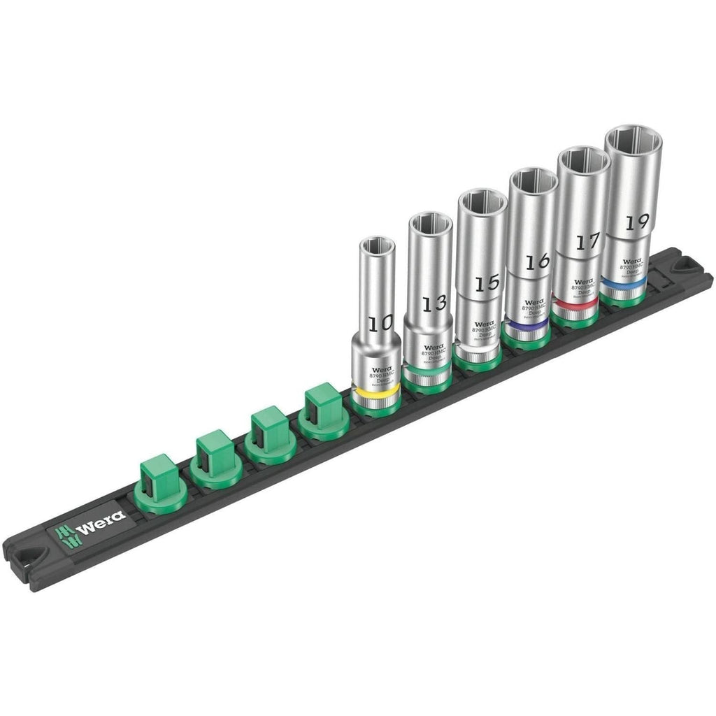 Wera Magnetic Socket Rail C Deep 1 Socket Set, 1/2-in. Drive, 6-Pieces