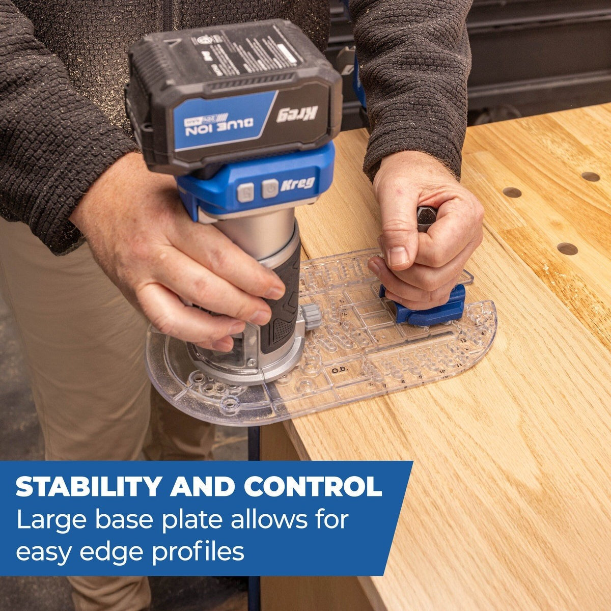 Kreg Tool Trim Router Base Plate with Handle for Circle Cutting, Fits Most Trim Routers (KRTBP100)