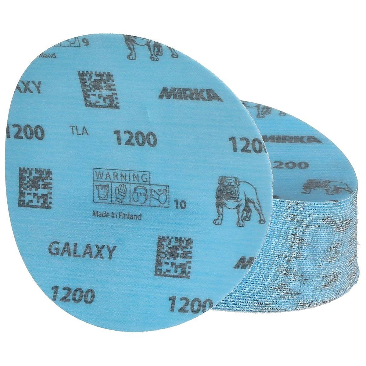 Mirka Galaxy 5-in. 1200 Grit Hook and Loop Sanding Discs, 50-Pack No-Hole Ceramic Abrasive (FY-612-1200)