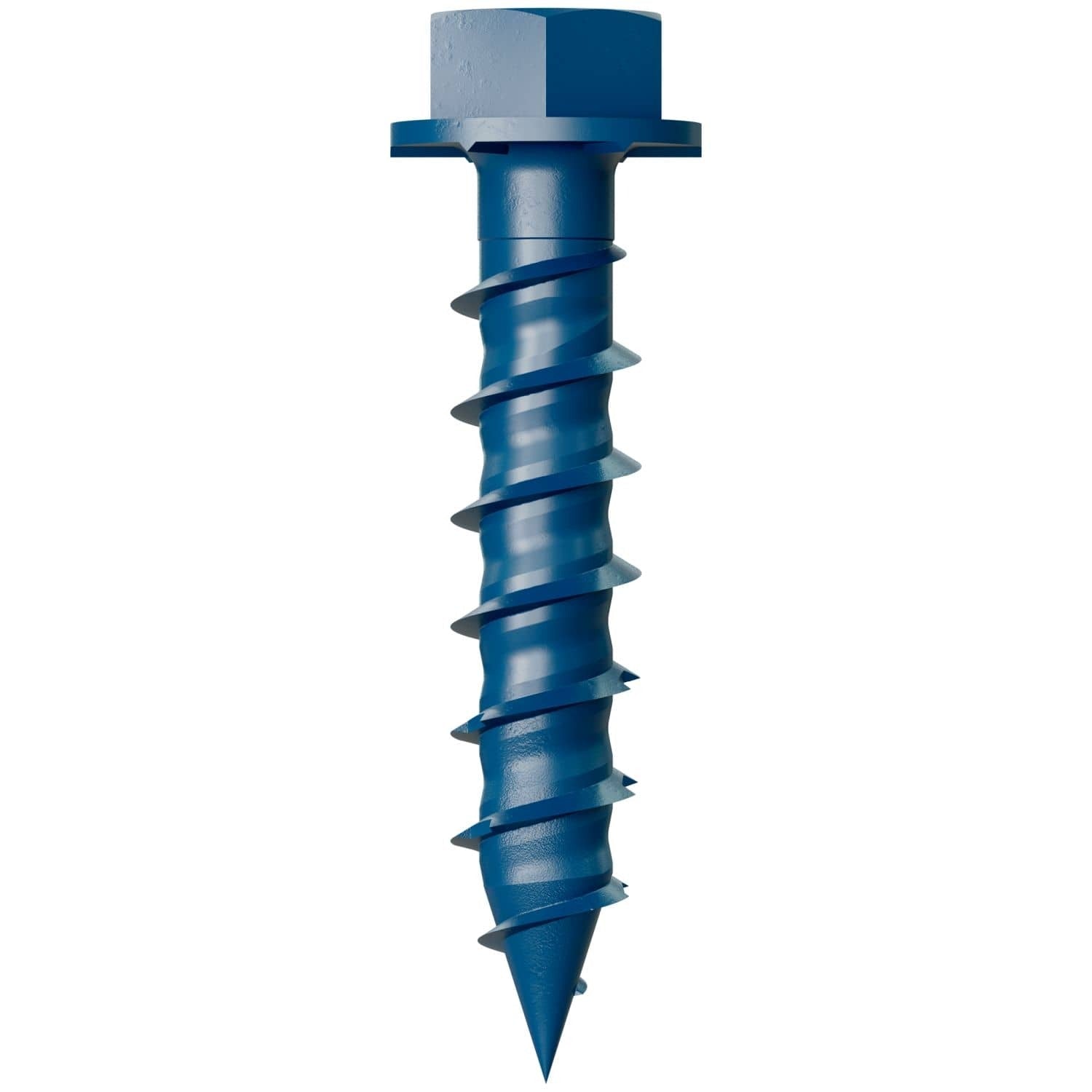 Simpson Strong-Tie TNT25114HB Titen Turbo, 1/4-in. x 1-1/4-in. Hex-Head Concrete and Masonry Screw, Blue, 3000-Pack