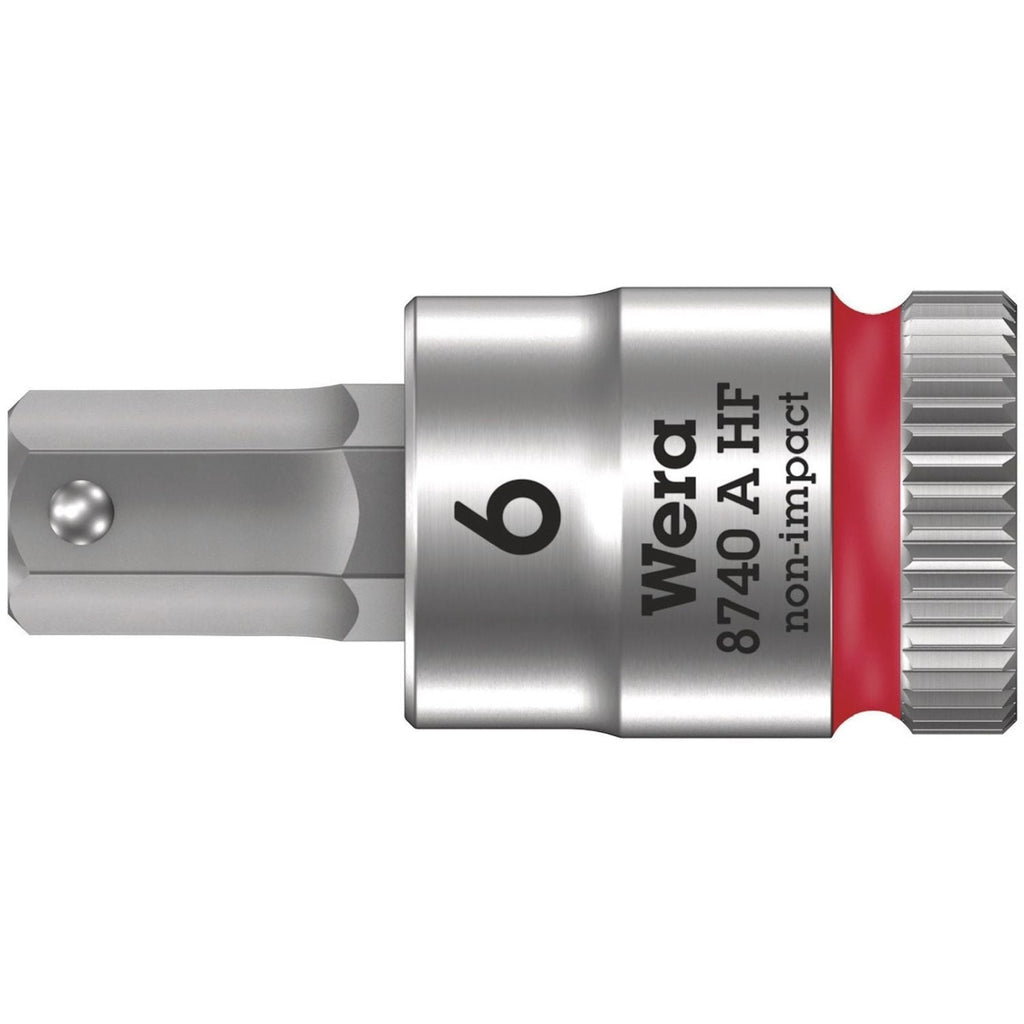 Wera 8740 A Hf Zyklop Bit Socket With Holding Function, 1/4-in. Drive, 6x28-mm.