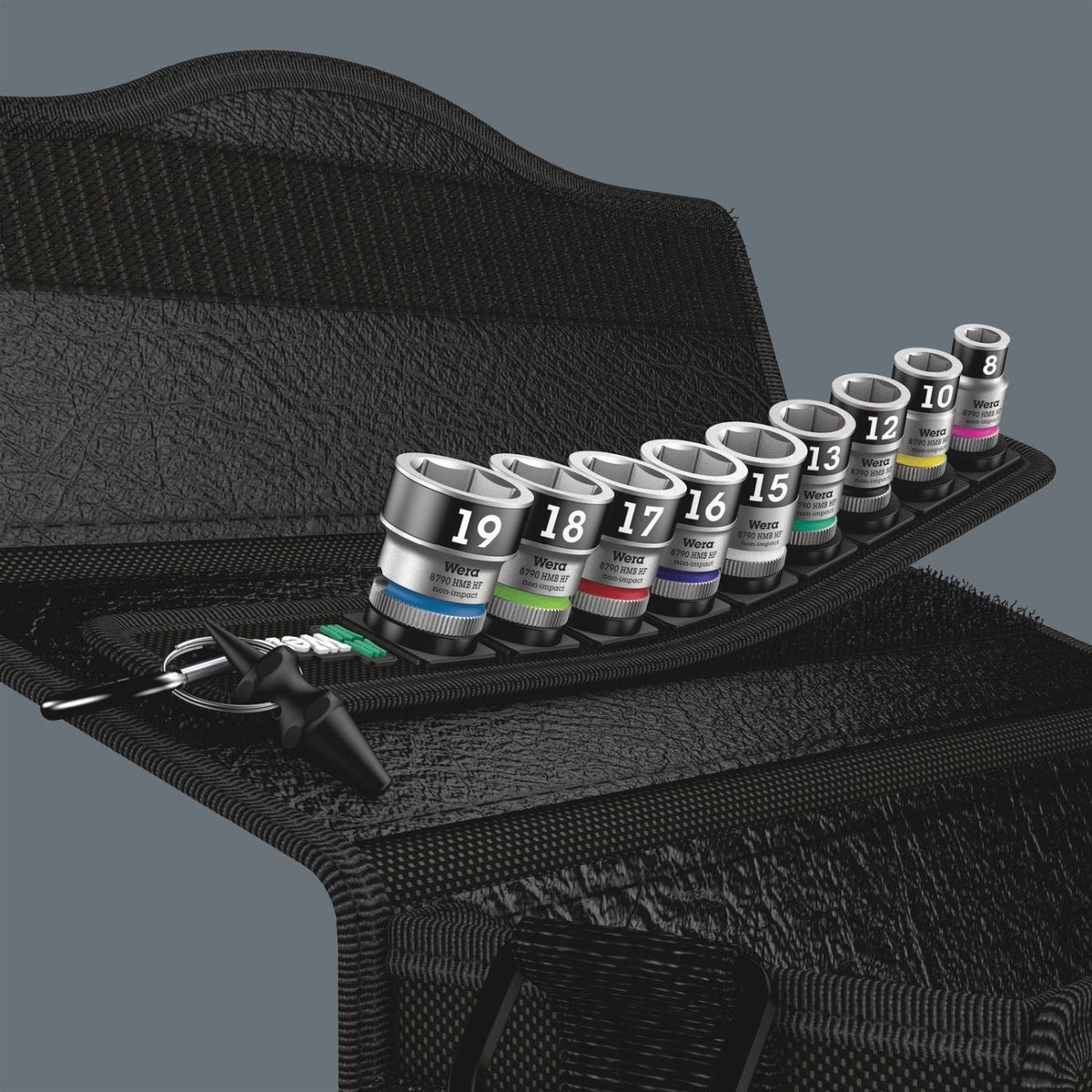 Wera Belt B 1 Zyklop Socket Set With Holding Function, 3/8-in. Drive, 10-Pieces