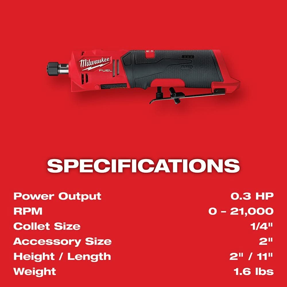 Milwaukee 2486-22 M12 FUEL Brushless Straight Die Grinder 2.0Ah Kit