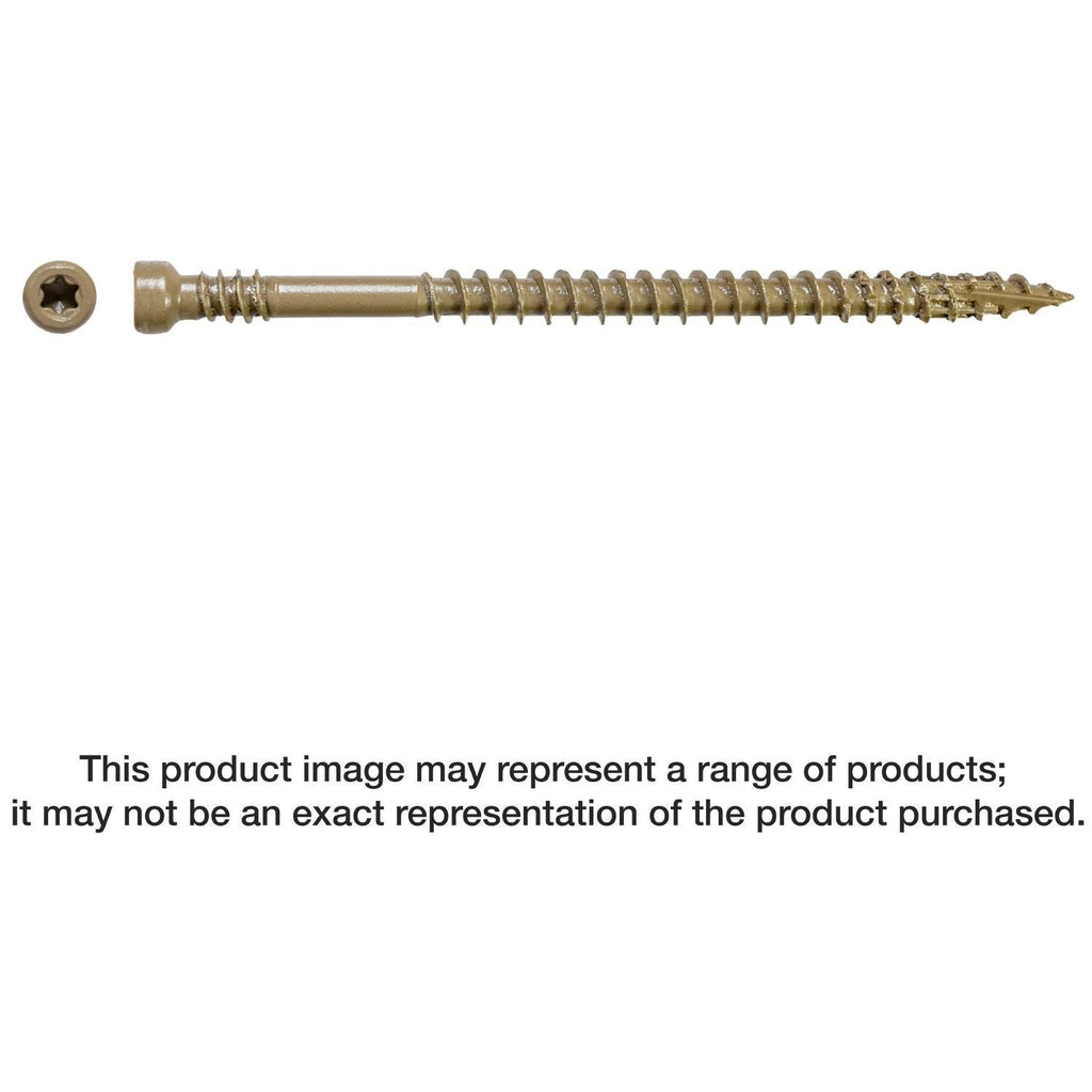 Simpson Strong-Tie FT07212R100 Finish Trim Screw, #7 x 2-1/2-in. T10, Trim-Head, Quik Guard, Tan, 100-Pack