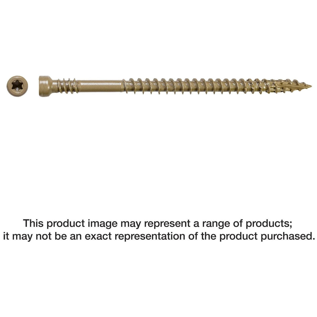 Simpson Strong-Tie FT07212R100 Finish Trim Screw, #7 x 2-1/2-in. T10, Trim-Head, Quik Guard, Tan, 100-Pack
