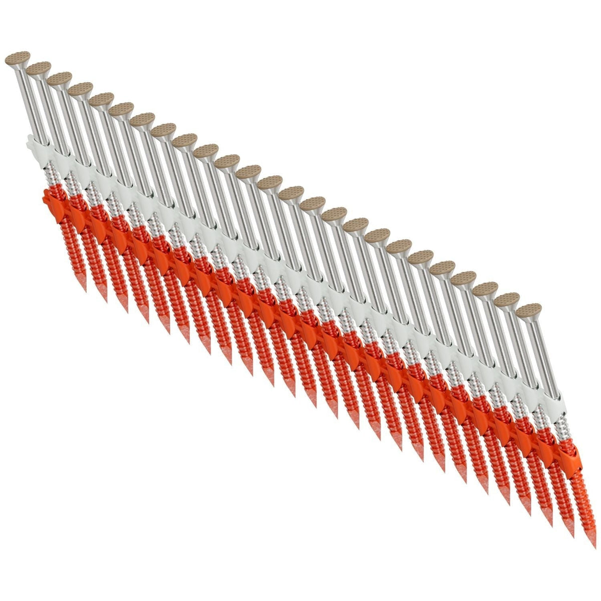 Simpson Strong-Tie S11A237KJT 20–22° Plastic Strip, Casing Head, Ring-Shank Nail, 2-3/8-in. x 11 ga. Tan, 1000-Pack