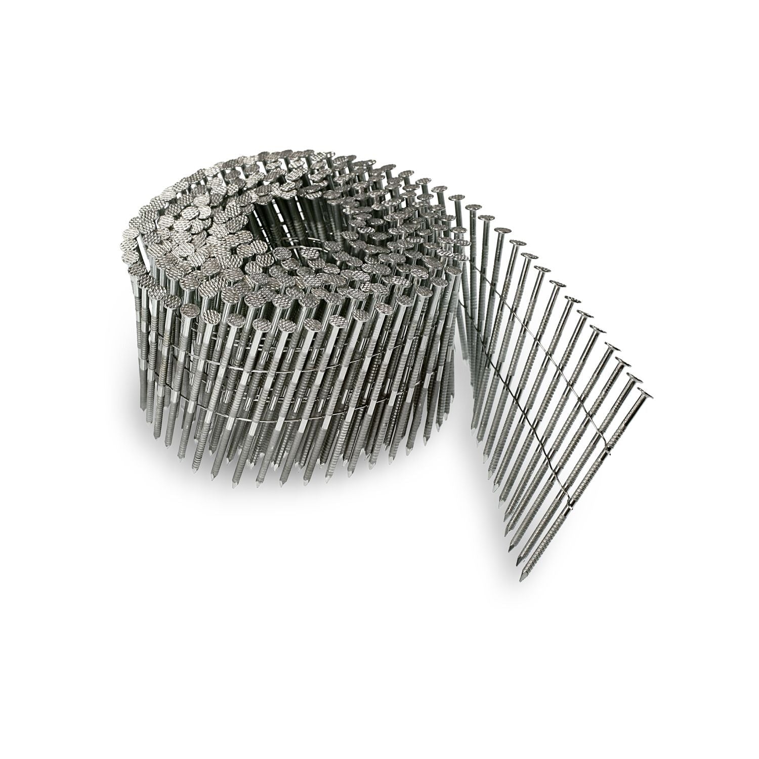 Simpson Strong-Tie S13A200WWCBP 15° Wire Coil, Painted Full Round Head, Ring-Shank Nail, 2-in. x .092-in. Type 304, White, 1200-Pack