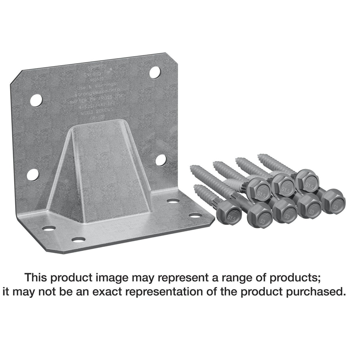 Simpson Strong-Tie HGA10KT HGA Galvanized Hurricane Gusset Angle with SDS Screws, 10-Pack