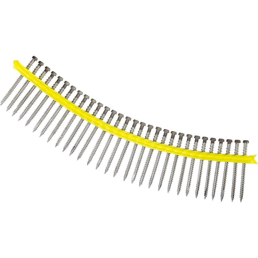 Simpson Strong-Tie DCU234S316BR01 Deck-Drive DCU COMPOSITE Screw (Collated), #10 x 2-3/4-in. Type 316, Brown 01, 1000-Pack