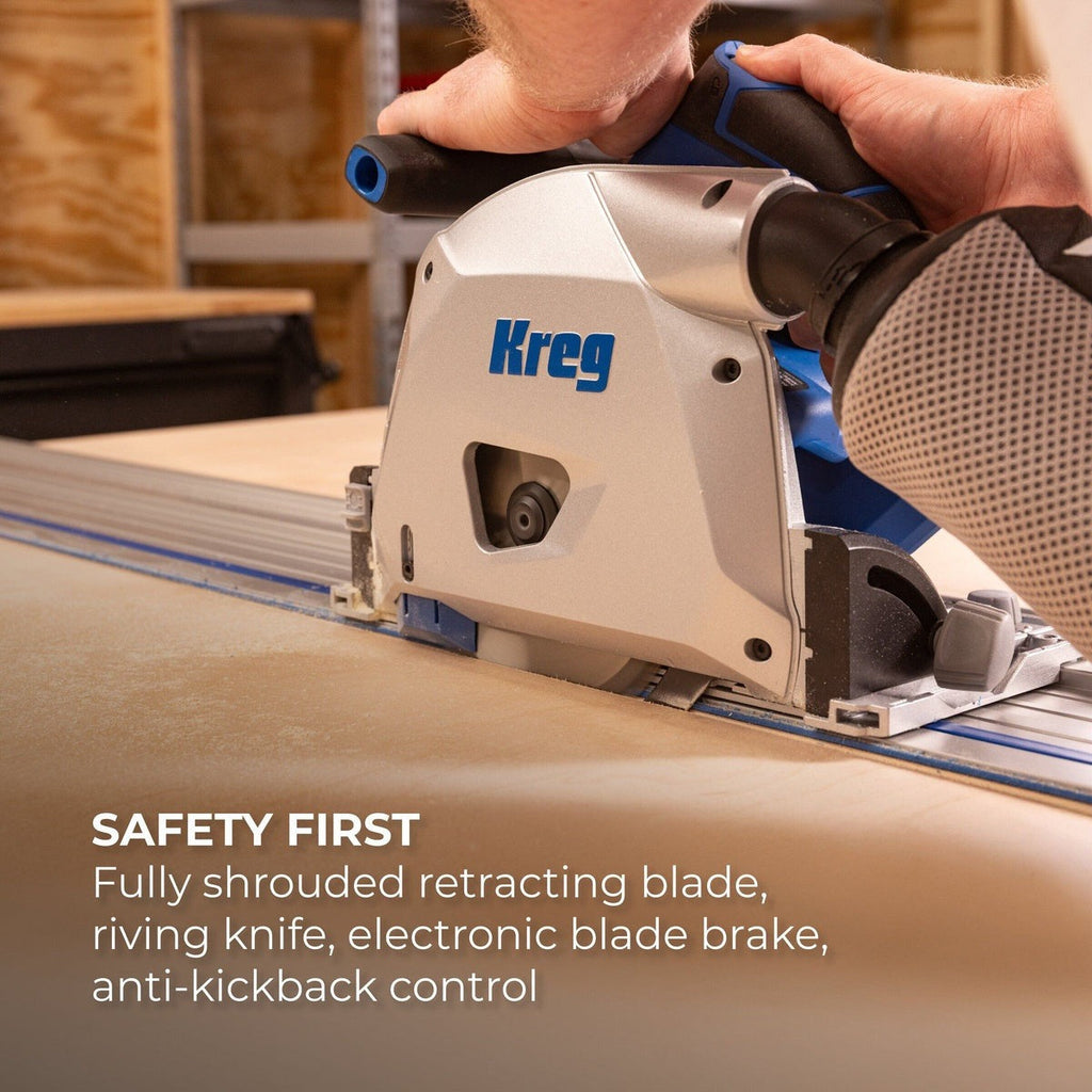Kreg 20V Ionic Drive 6-1/2-in. Cordless Plunge-Cut Track Saw, Tool Only (KPTPS100A)