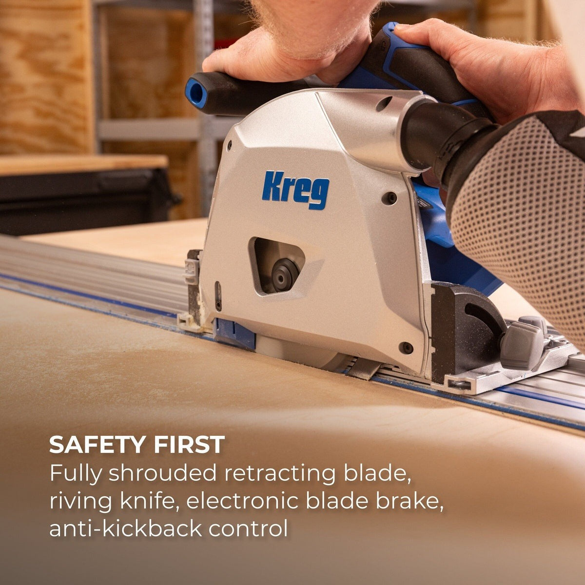 Kreg 20V Ionic Drive 6-1/2-in. Cordless Plunge-Cut Track Saw, Tool Only (KPTPS100A)