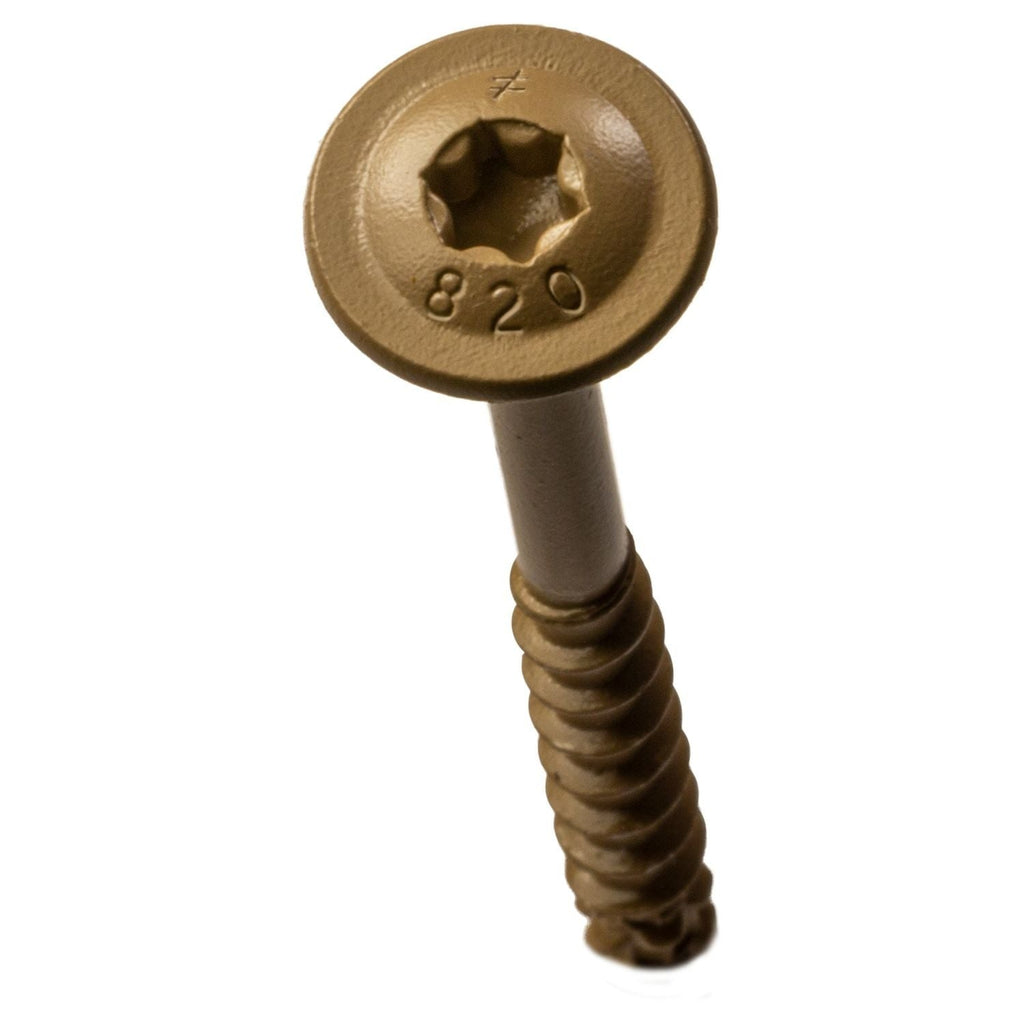 Simpson Strong-Tie CBT08200R100 Wafer-Head Construction Screw, #8 x 2-in. T20, Quik Guard, Tan, 100-Pack
