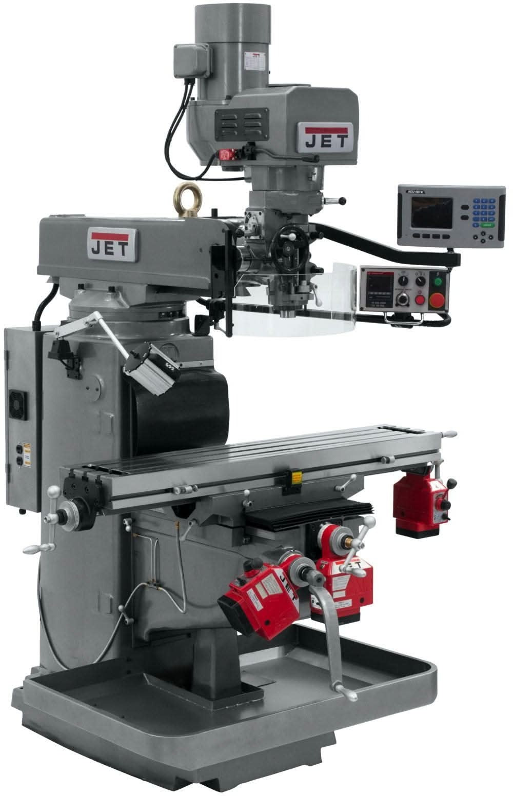 Jet Tools 690633 JTM-1050EVS2/230 Mill With 3-Axis Acu-Rite 200S DRO (Quill) With X, Y and Z-Axis Powerfeeds