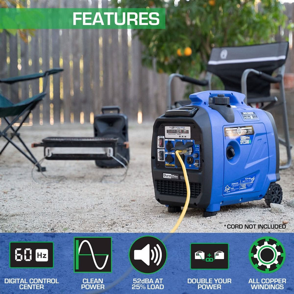DuroMax XP2300iH 2,300-Watt 80cc Dual Fuel Digital Inverter Hybrid Portable Generator