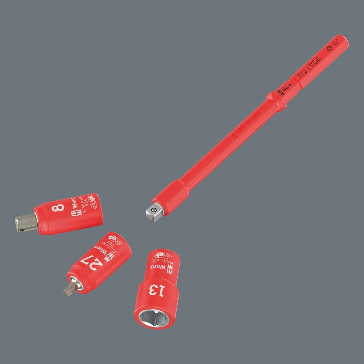 Wera Kraftform Kompakt A VDE 712 I SB Adapter Blade, Insulated, For 1/4-in. Sockets, 1/4-in.x154-mm.