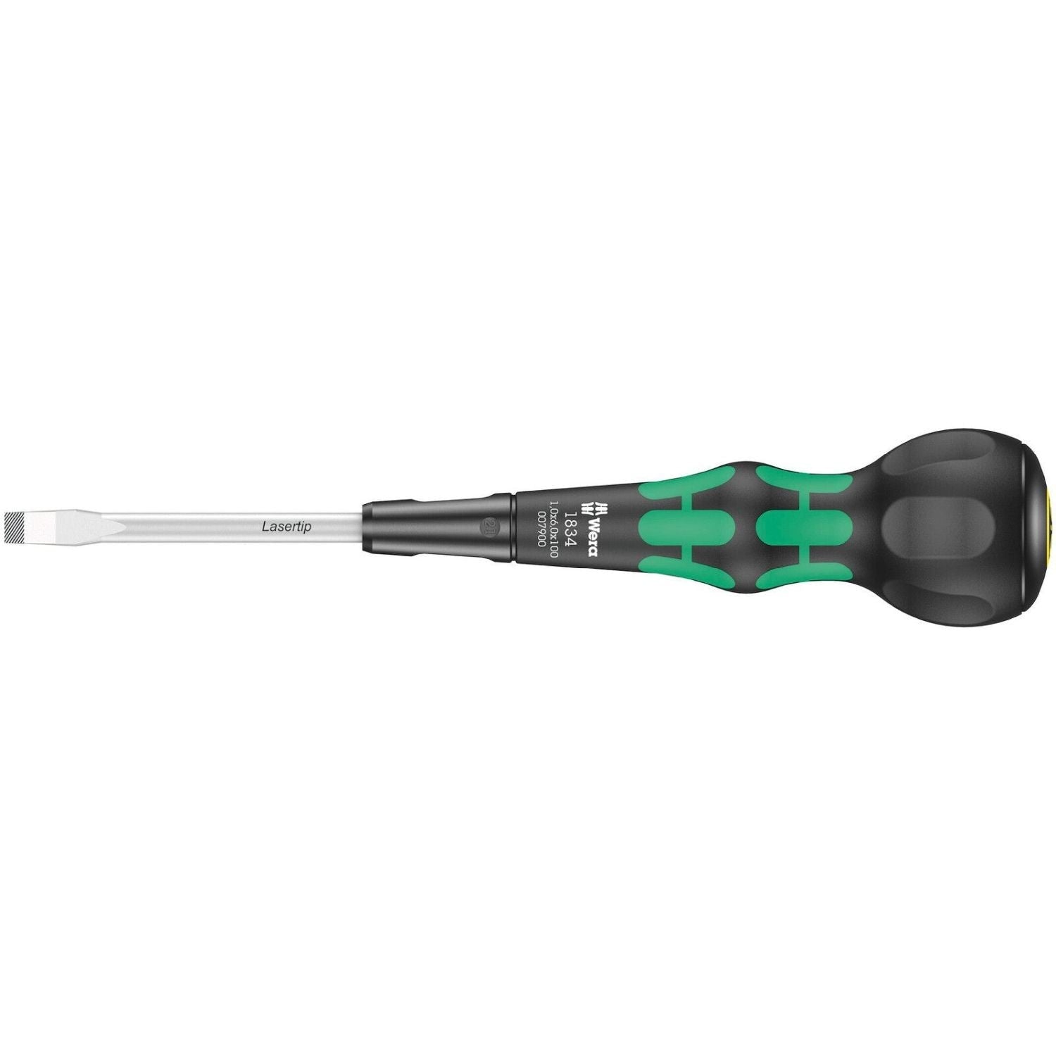 Wera 1834 Kraftform Ball-Grip Slotted Screwdriver - Workshop Blade, 1x6x100-mm.