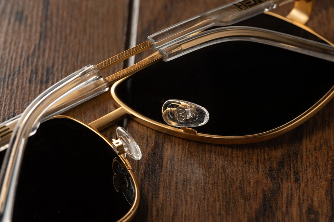 Heat Wave Nimitz Gold Frame Black Lens Sunglasses