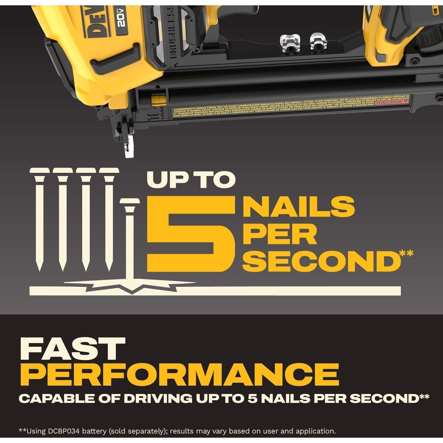 DeWALT DCN210B 20V MAX XR 18Ga Brad Nailer, Tool Only