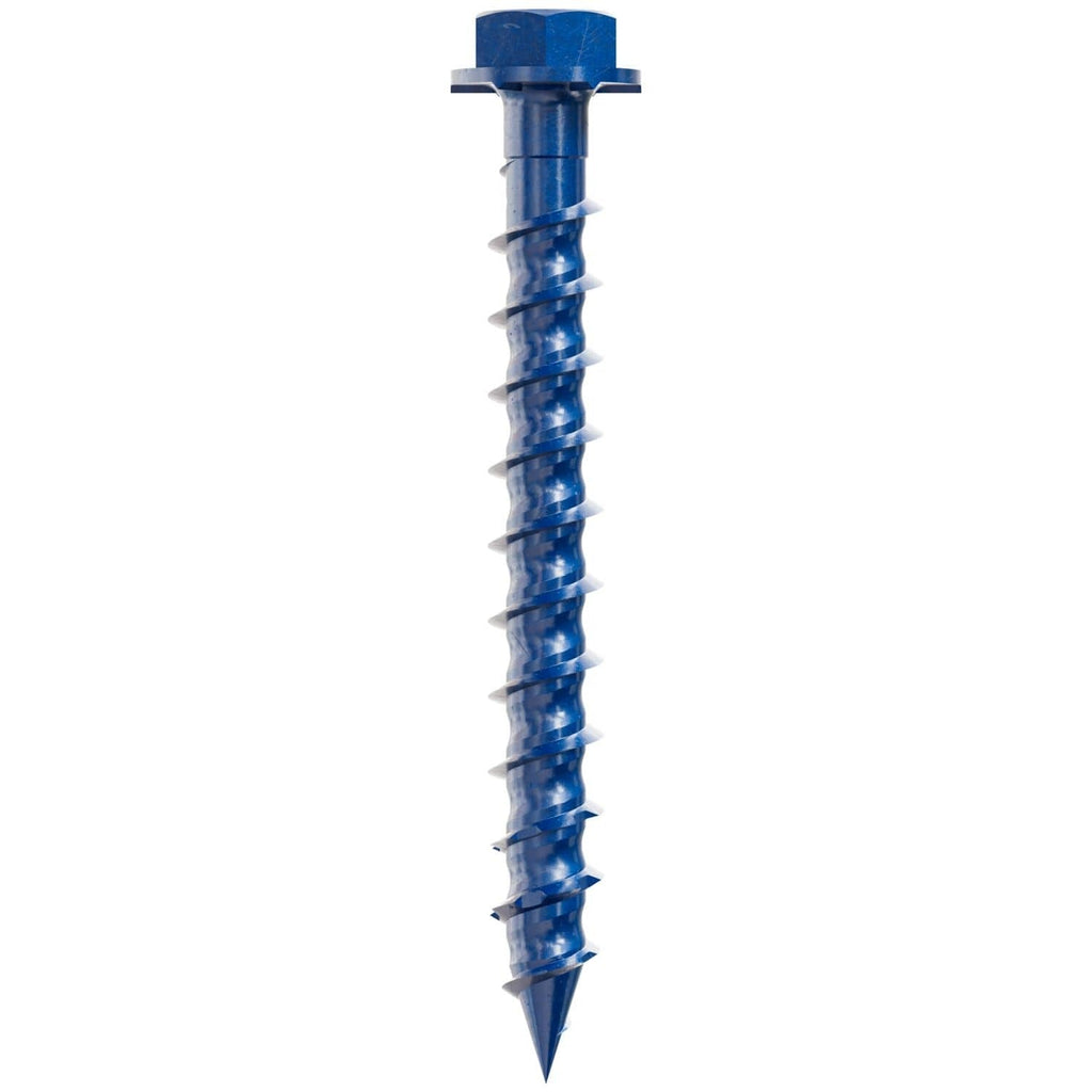 Simpson Strong-Tie TNT18134HB Titen Turbo, 3/16-in. x 1-3/4-in. Hex-Head Concrete and Masonry Screw, Blue, 3000-Pack