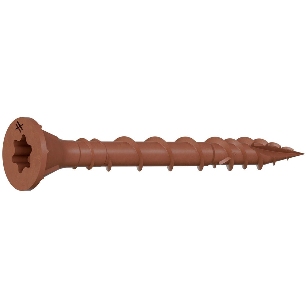 Simpson Strong-Tie DSVR158R5LB Deck-Drive DSV WOOD Screw, #8 x 1-5/8-in. T-25, Flat Head, Quik Guard, Red, 5-lb.