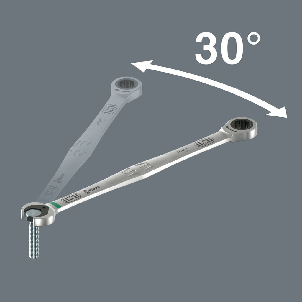 Wera 6007 Joker SB Ring Ratchet Spanner, Long Design, 8x180-mm.