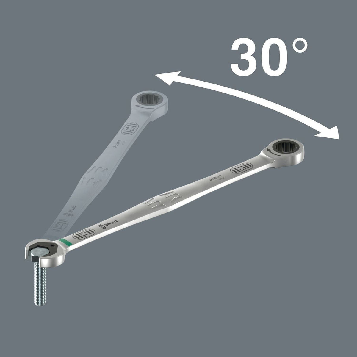 Wera 6007 Joker SB Ring Ratchet Spanner, Long Design, 8x180-mm.