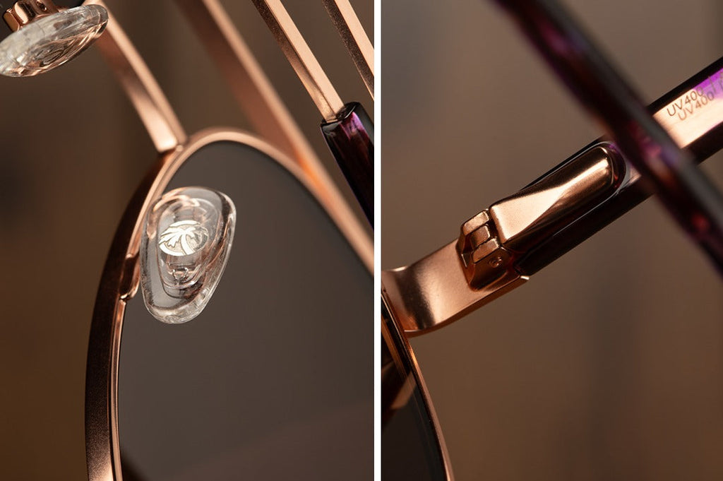 Heat Wave Incline Velvet Tortoise Frame Rose Gold Lens Sunglasses