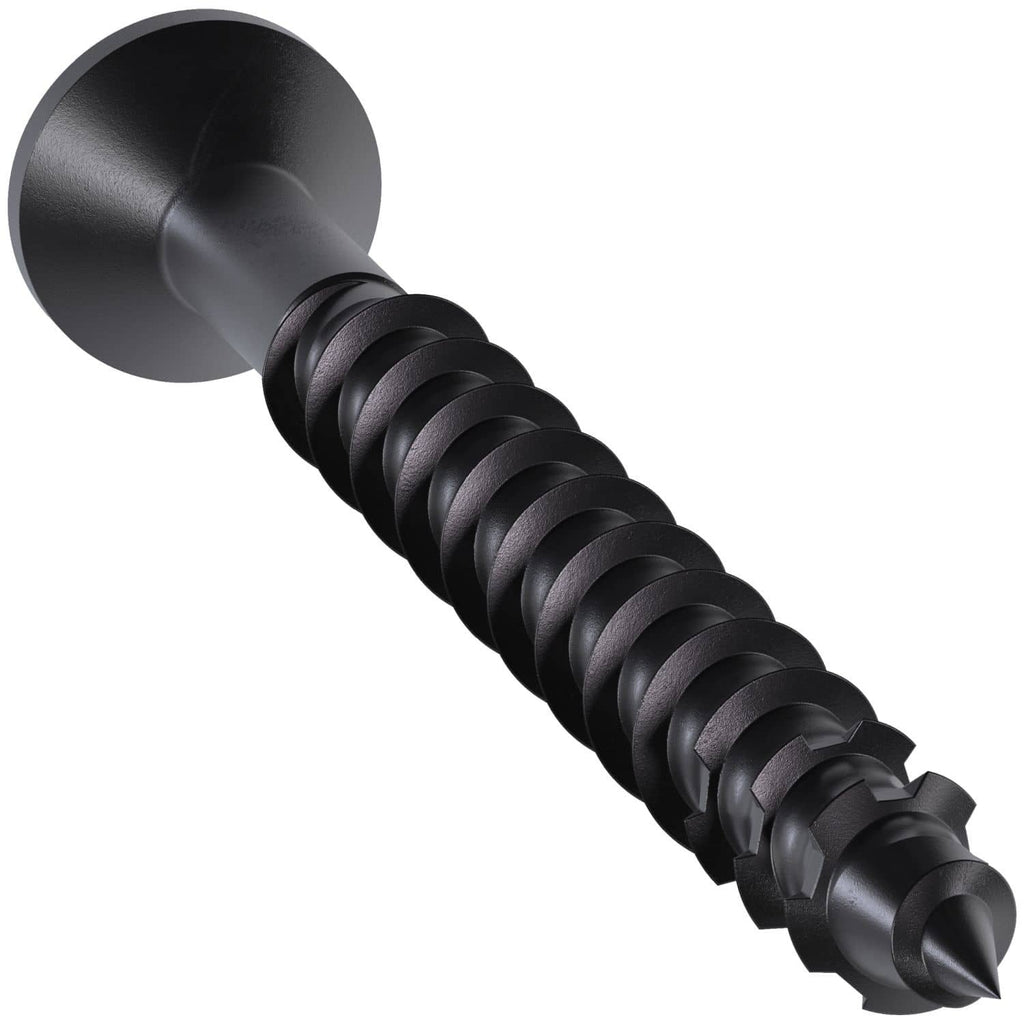 Simpson Strong-Tie TNTBL18214TF Titen Turbo, 3/16-in. x 2-1/4-in. 6-Lobe Flat-Head Concrete and Masonry Screw, Black, 100-Pack