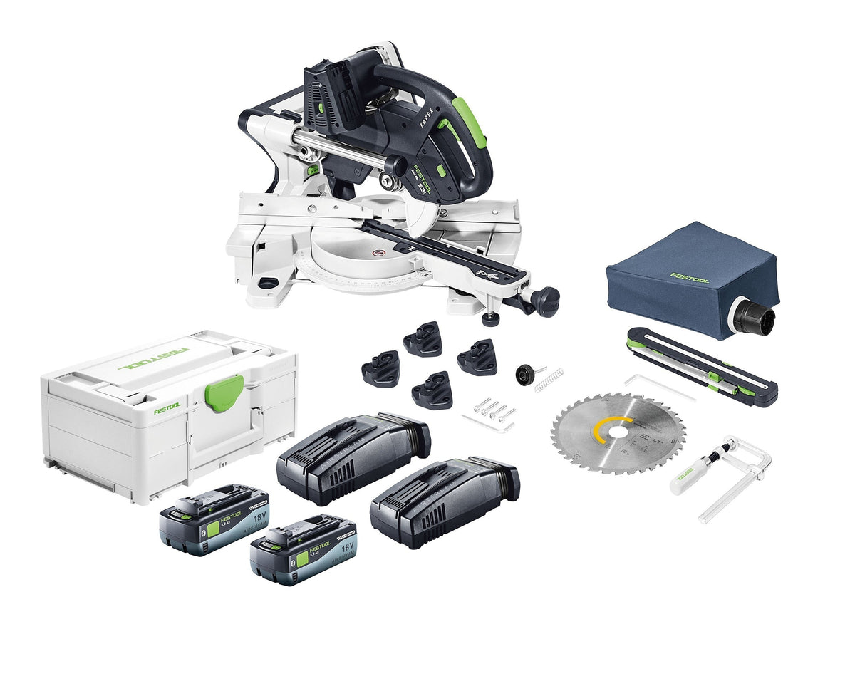 Festool LIMITED EDITION Kapex KSC 60 EB Cordless Dual-18V Miter Saw 8.0 Kit + UG Stand w/ Extensions