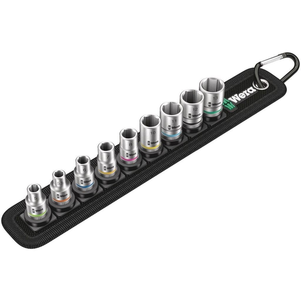 Wera Belt A 4 Zyklop Socket Set, 1/4-in. Drive, 9-Pieces