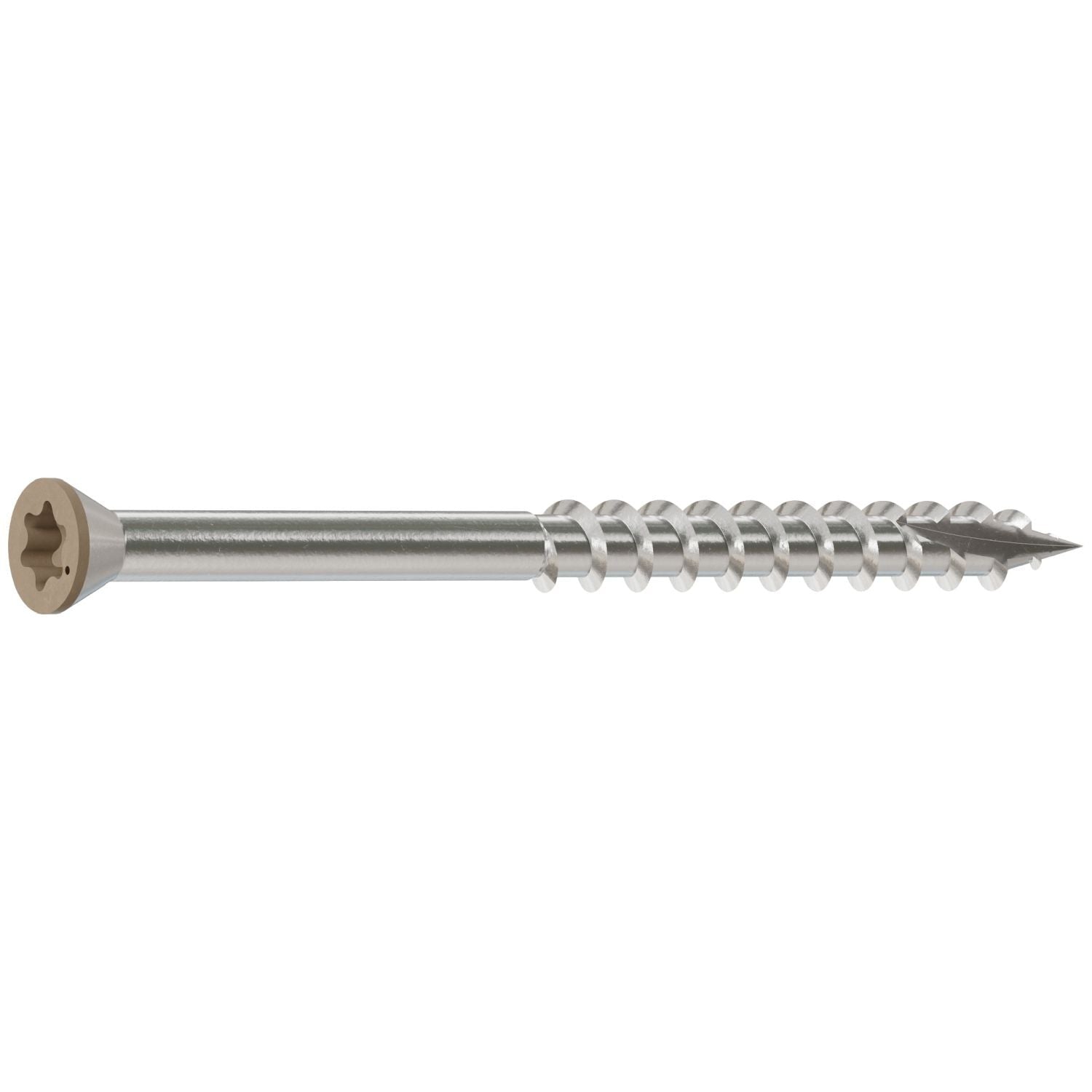 Simpson Strong-Tie T07225FT70TN02 Trim-Head Screw, 6-Lobe Drive, #7 x 2-1/4-in. T-15 Type 316, Tan 02, 70-Pack