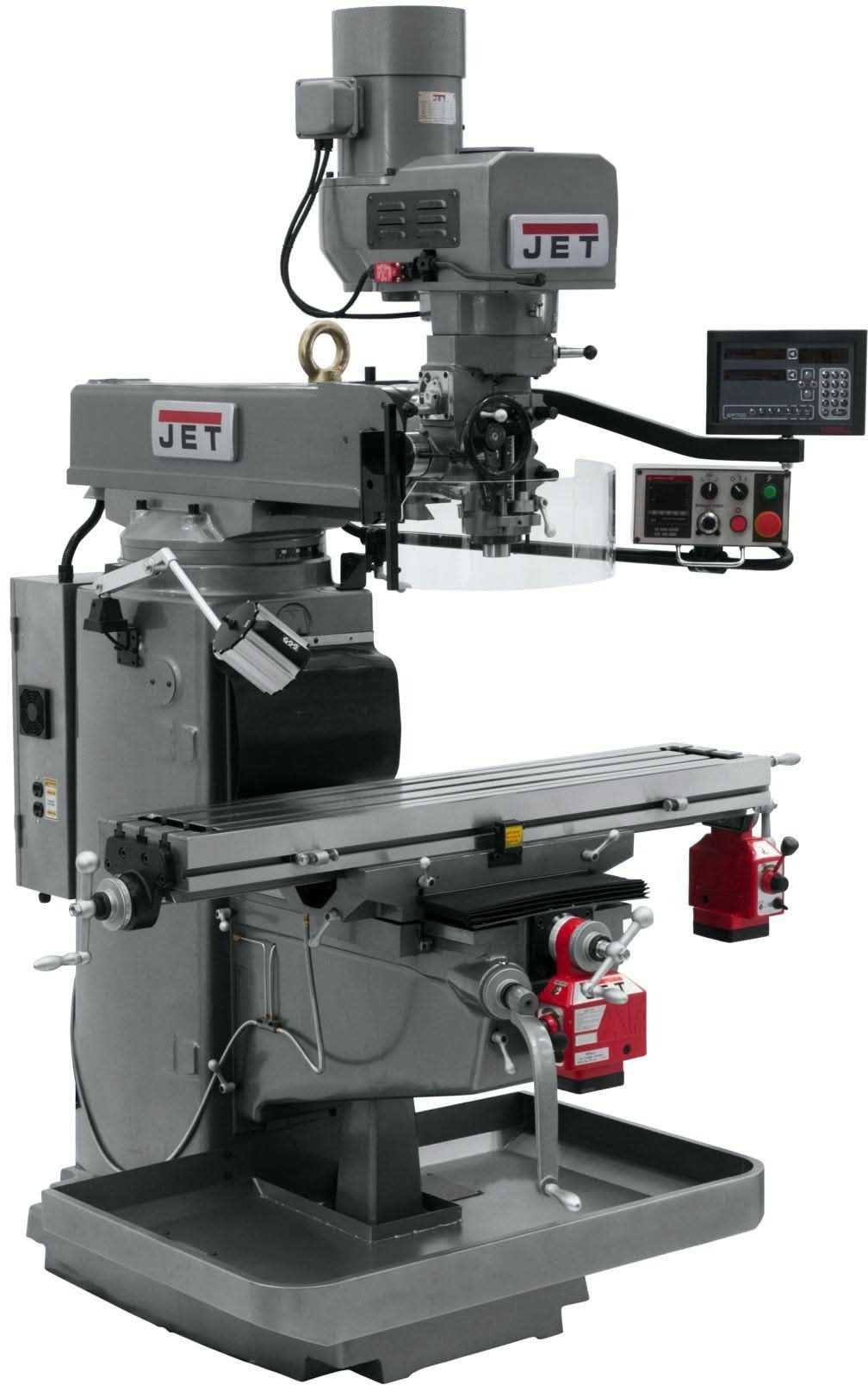 Jet Tools 690641 JTM-1050EVS2/230 Mill With 3-Axis Newall DP700 DRO (Knee) With X and Y-Axis Powerfeeds