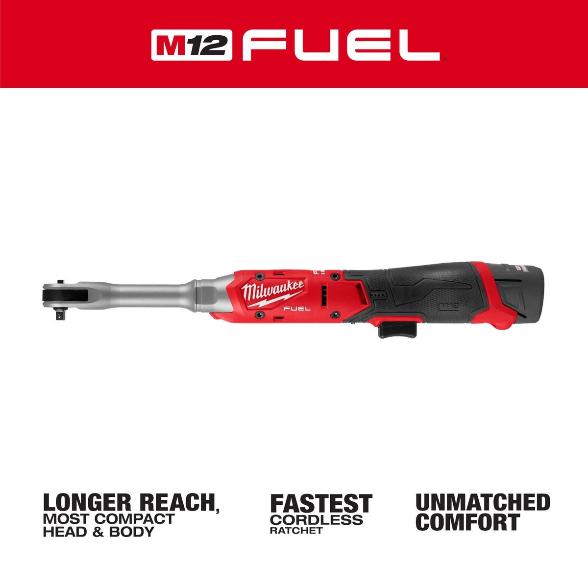 Milwaukee M12 FUEL 1/4-in. Extended Reach Ratchet 2.5Ah Kit (3058-21)