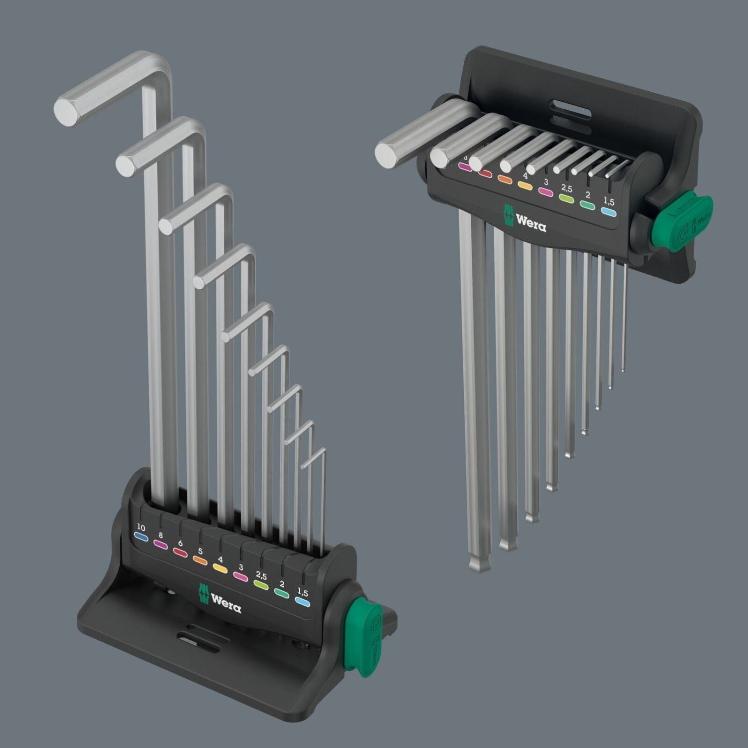 Wera 950/9 Hex-Plus 8 L-Key Set, Metric, Chrome-Plated, 10-Pieces