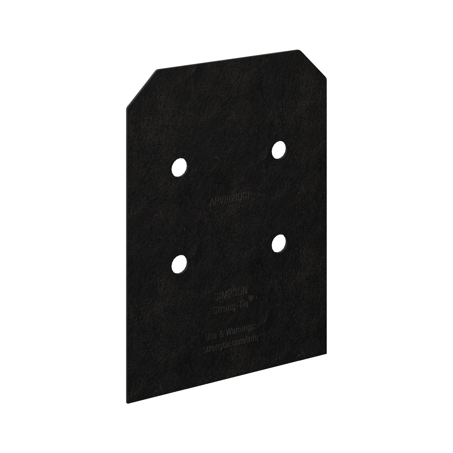 Simpson Strong-Tie APVB88DSP Outdoor Accents Avant Collection ZMAX, Black Post Base Side Plate for 8x, 2-Pack