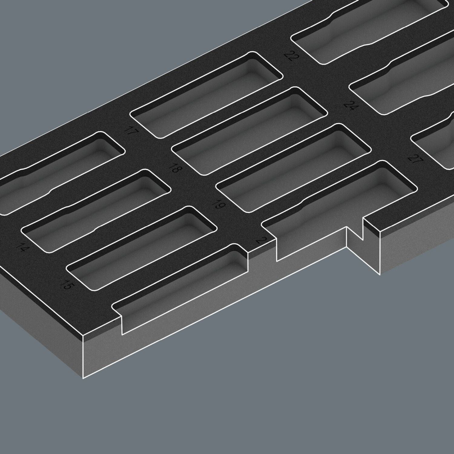 Wera 9725 Foam Insert Zyklop C, 1/2-in., Impaktor Deep Socket Set 1, 11-Pieces