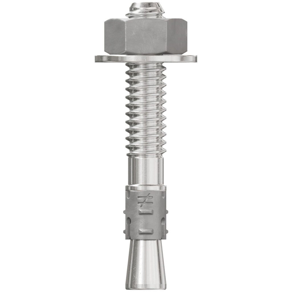 Simpson Strong-Tie STB2-25134S4F100 Strong-Bolt 2, 1/4-in. x 1-3/4-in. Type 304 Stainless-Steel Wedge Anchor, Fully Assembled, 100-Pack