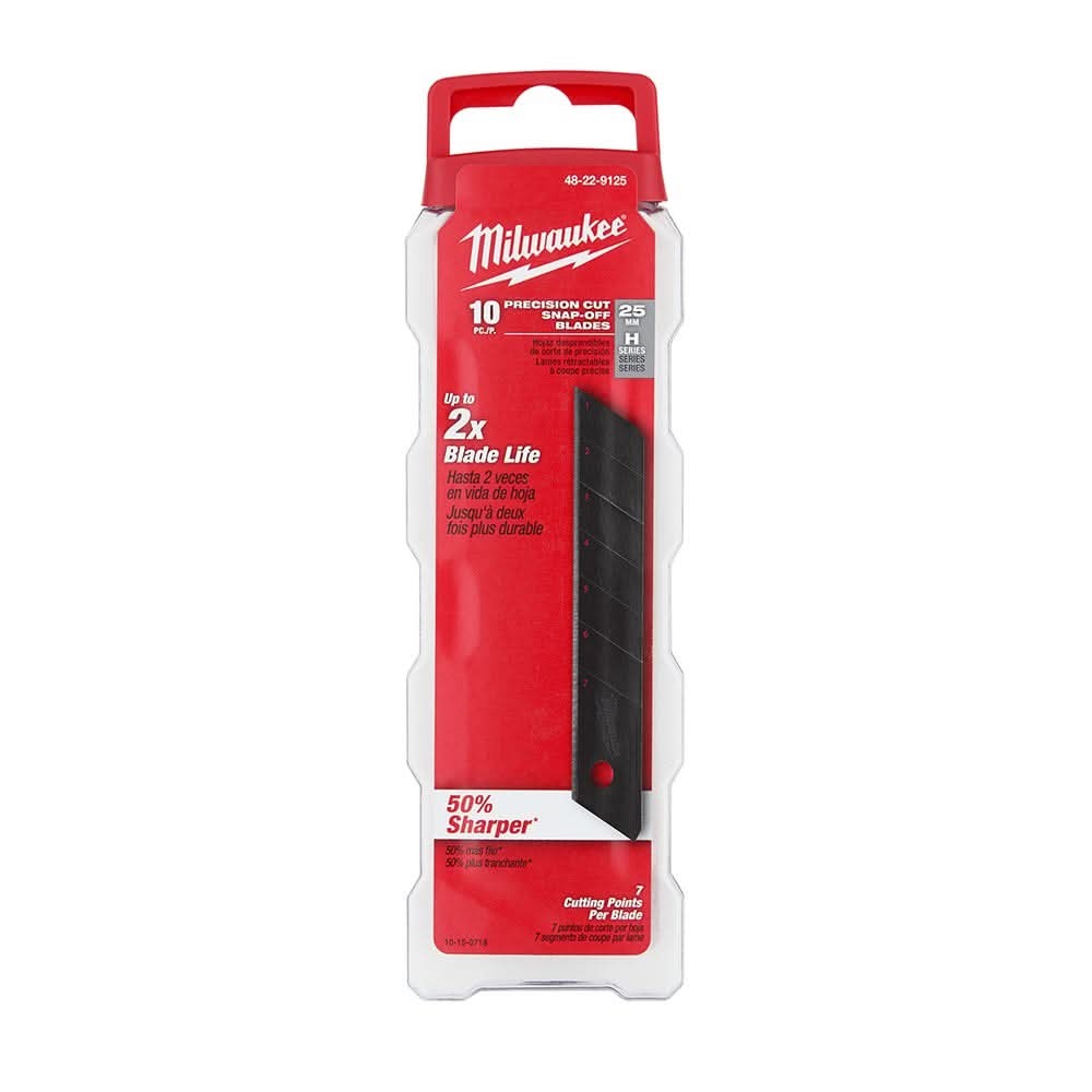 Milwaukee 48-22-9125 25mm Precision Snap Blades-10 PK