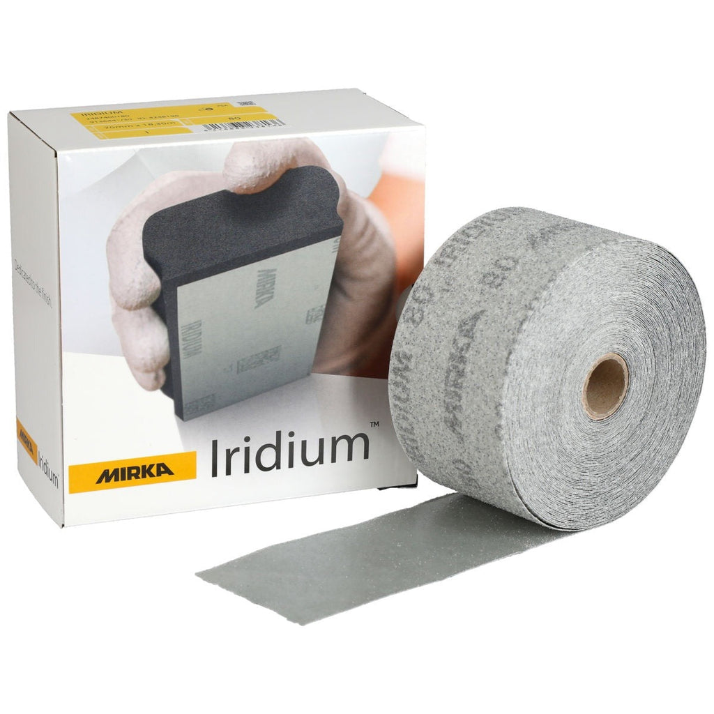 Mirka Iridium 2.75-in. x 60-ft. 80 Grit PSA Sanding Roll for Universal Sanding (24-574-080)