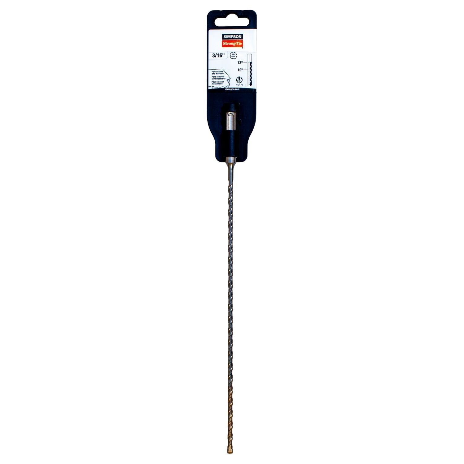 Simpson Strong-Tie MDPL02512S 1/4-in. x 12-in. SDS-plus Shank Solid-Tip Carbide Drill Bit