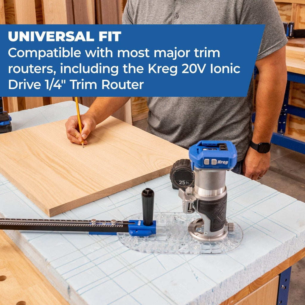 Kreg Trim Router Circle Guide Accessory for 3-1/2-in. to 52-in. Circle Cutting (KRTCG100)