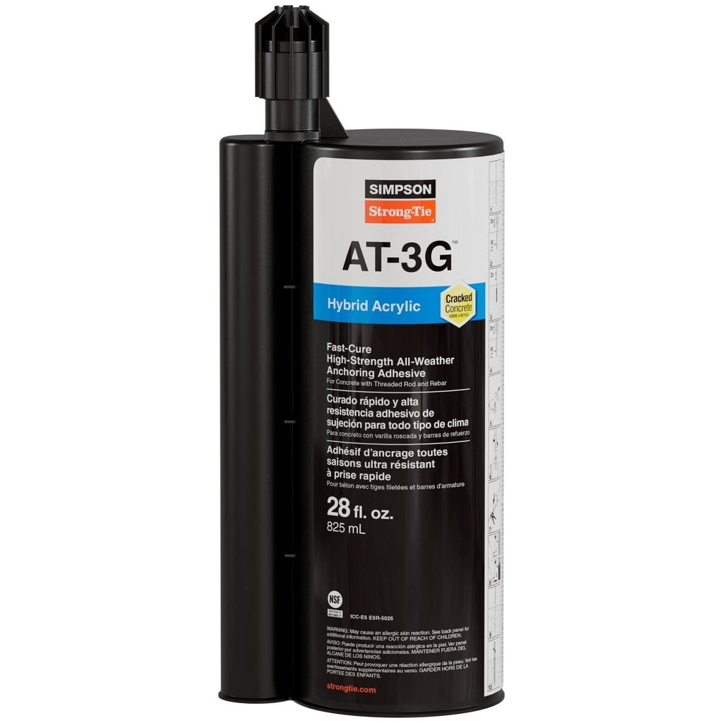 Simpson Strong-Tie AT3G30 AT-3G 28-oz. High-Strength Acrylic Anchoring Adhesive Cartridge w/ Nozzle
