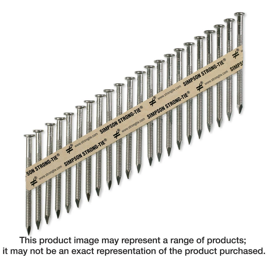 Simpson Strong-Tie T9A250MCN Strong-Drive 33° SCNR RING-SHANK CONNECTOR Nail, 2-1/2-in. x .148-in. Type 316, 1000-Pack