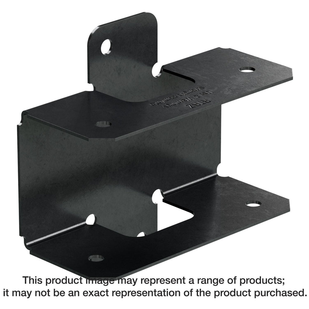 Simpson Strong-Tie APRTR Outdoor Accents ZMAX, Black Powder-Coated Rigid Tie Rail Connector for 2x Joist/Post