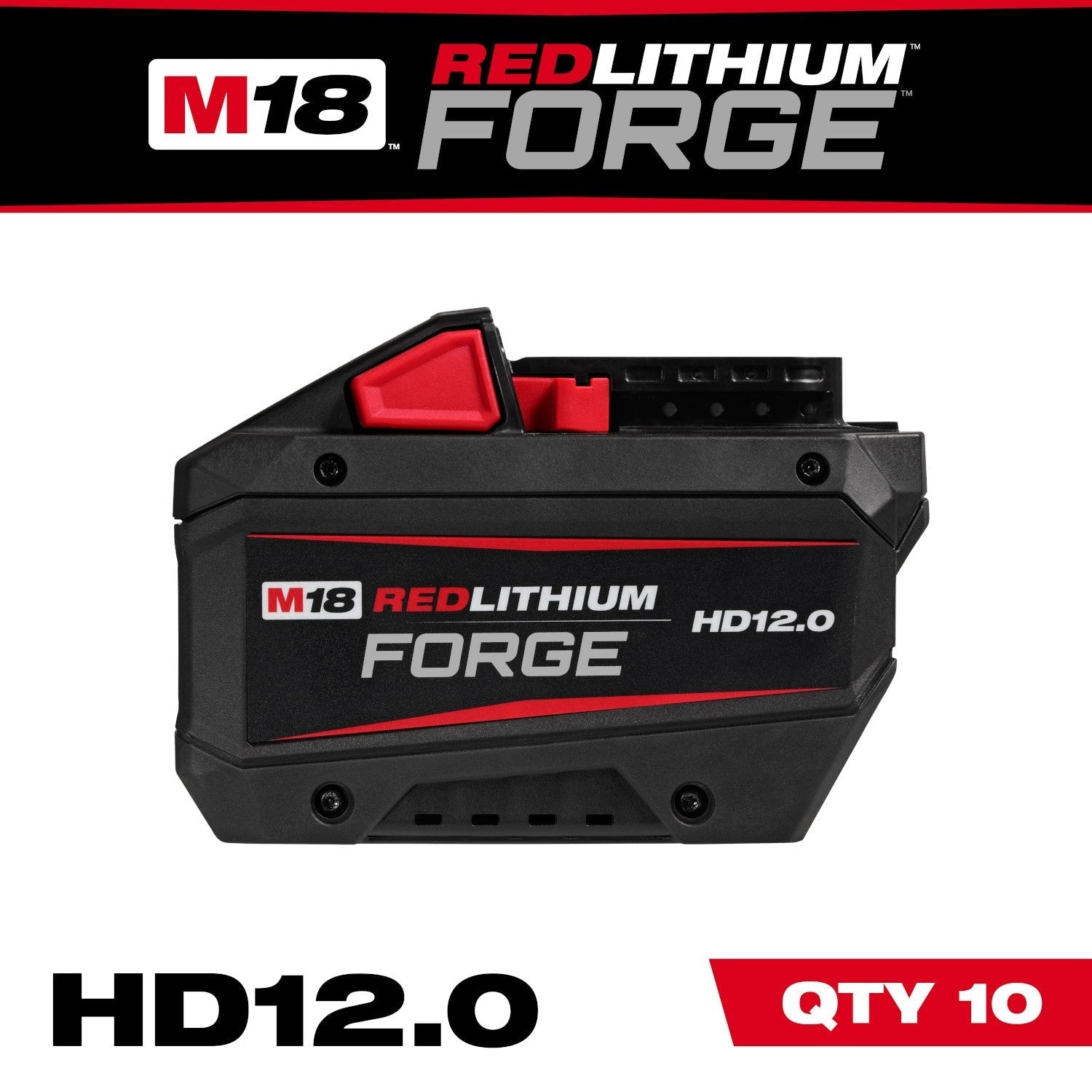 Milwaukee 48-11-1814 M18 REDLITHIUM FORGE HD12.0 Battery, 10-Pack