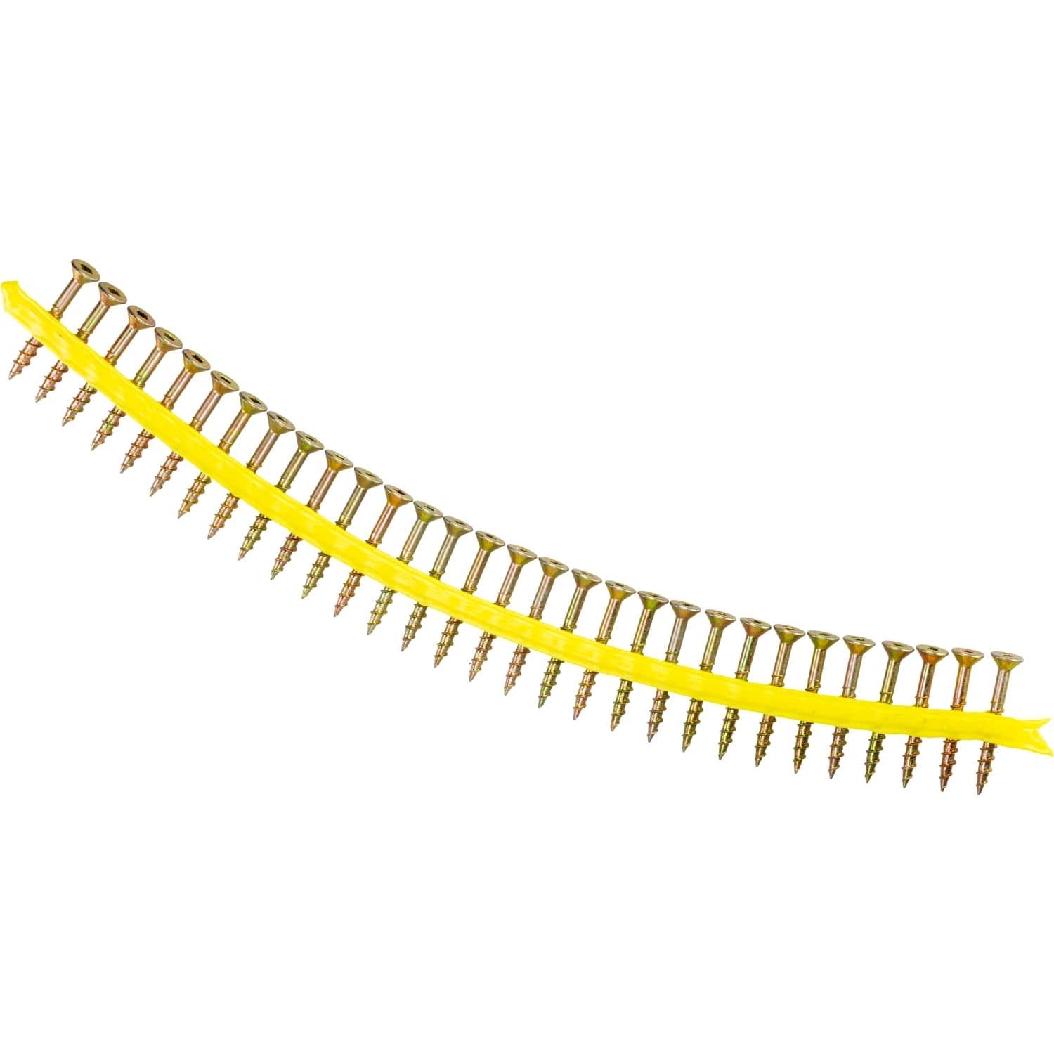 Simpson Strong-Tie WSC112S WSC Wood Screw (Collated), #8 x 1-1/2-in. #2 Square, Flat Head, Yellow Zinc, 2000-Pack