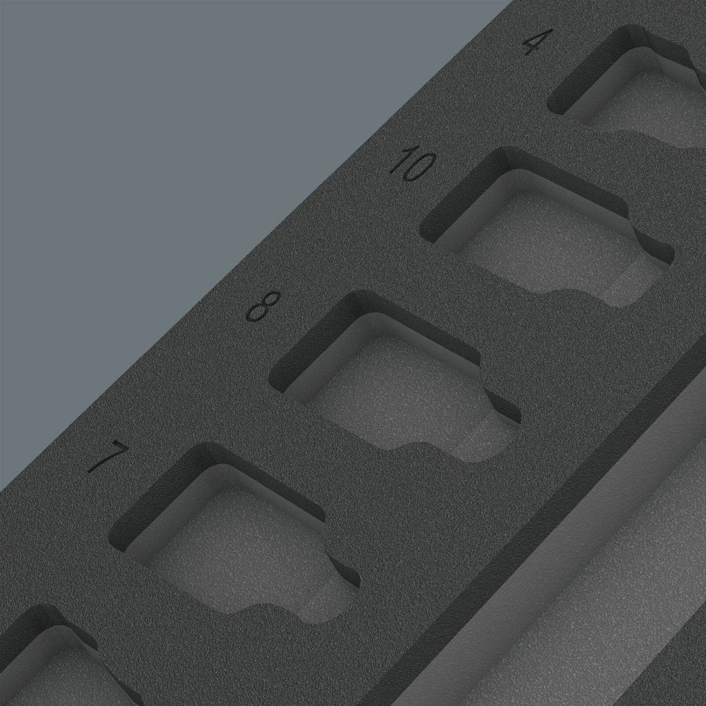 Wera 9823 Foam Insert Zyklop B 3/8-in. Bit Socket Set 1, Empty, 172x30x392-mm.