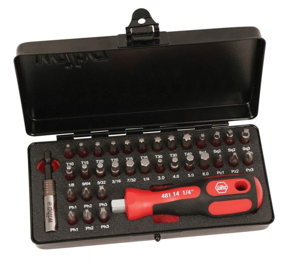 Wiha 76899 Terminator 34 Piece Impact Set In Steel storage box