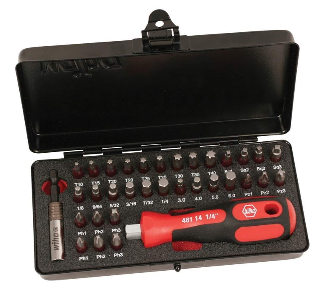 Wiha 76899 Terminator 34 Piece Impact Set In Steel storage box