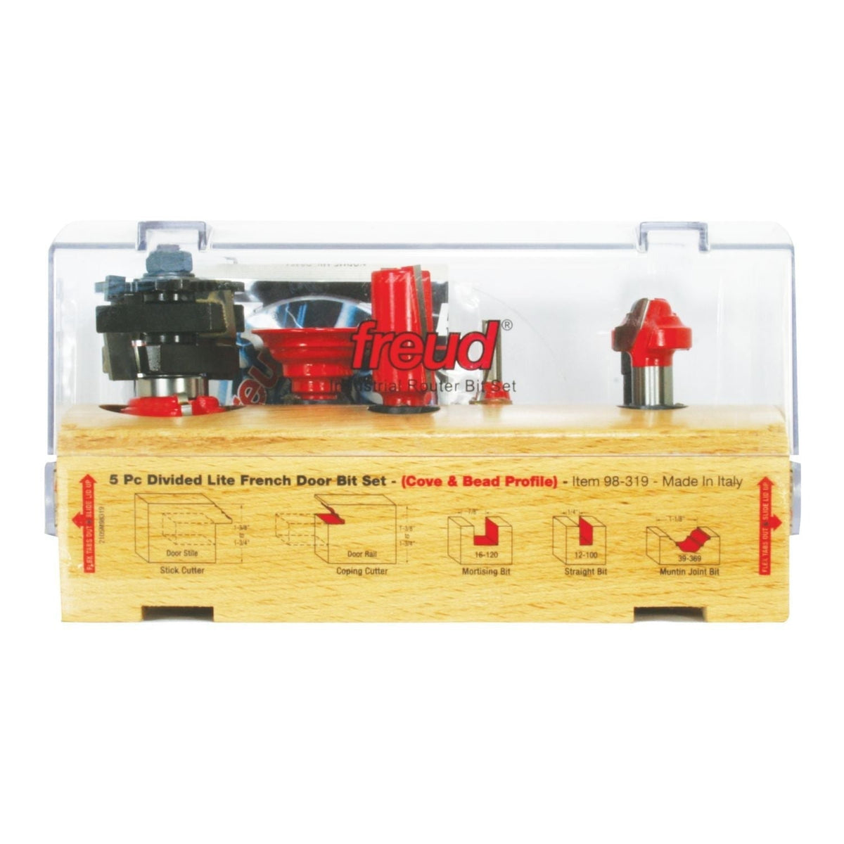 Freud 98-319 5 Piece French Door Router Bit Set